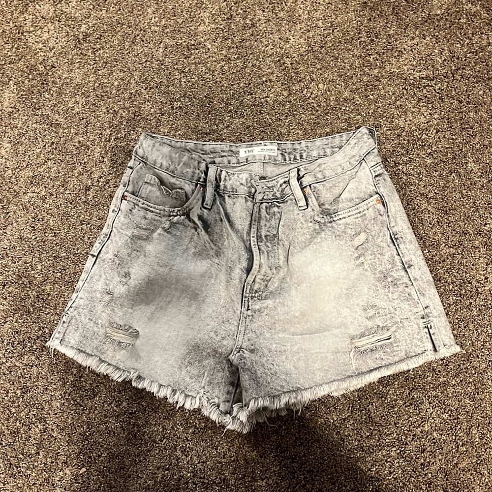 YMI denim shorts. Faded gray